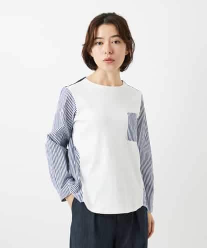 NHBGD20270  [セットアップ対応]ストライプキャッチワッシャーカットソー