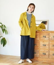 NHBGD23250 GIANNI LO GIUDICE(小さいサイズ)(メゾン ドゥ サンク) 塩縮ギンガムプリントブラウス ブルー×グリーン