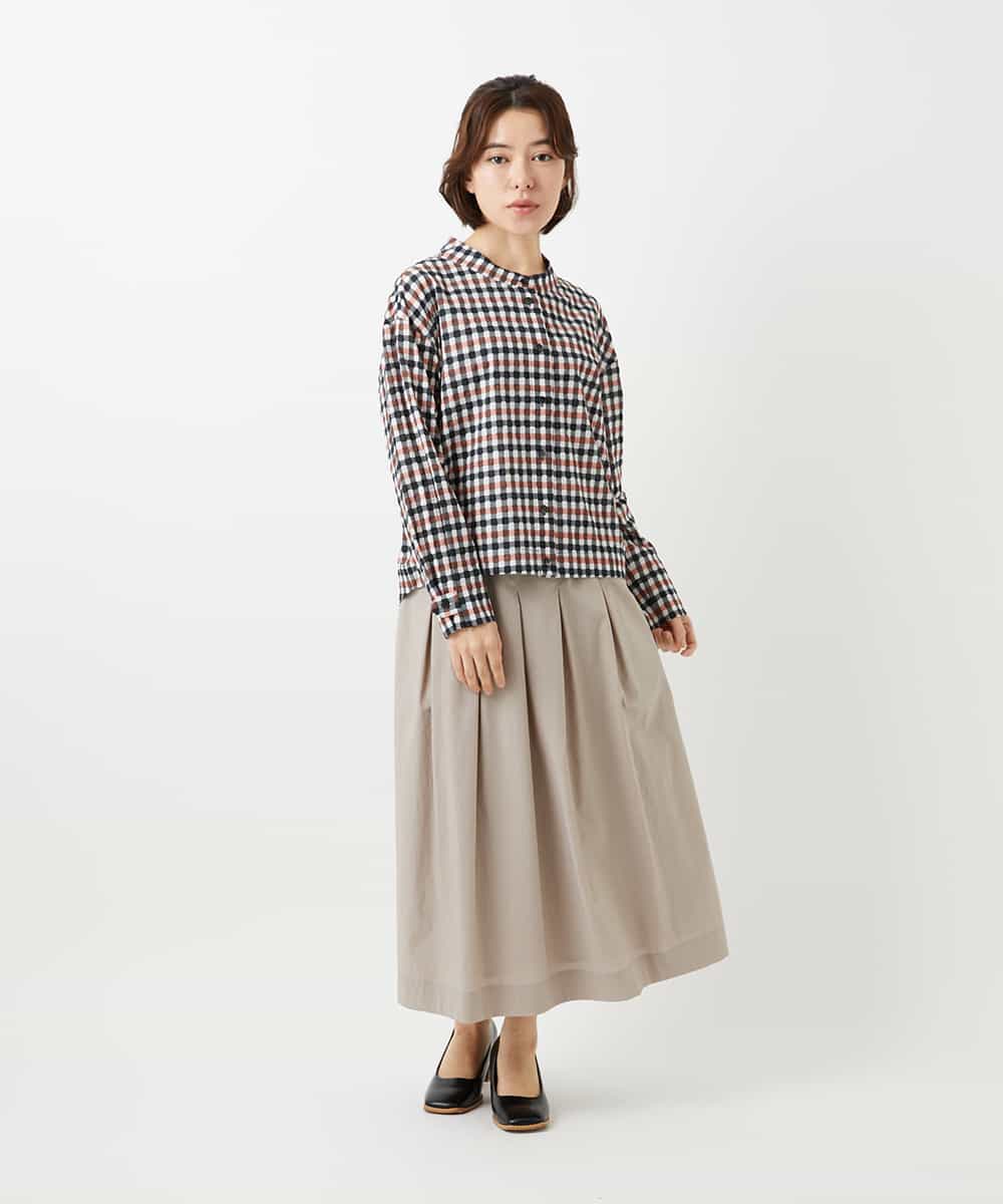 NHBGD23250 GIANNI LO GIUDICE(小さいサイズ)(メゾン ドゥ サンク) 塩縮ギンガムチェックブラウス ライトブルー