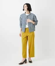 NHBGD23250 GIANNI LO GIUDICE(小さいサイズ)(メゾン ドゥ サンク) 塩縮ギンガムプリントブラウス ブルー×グリーン