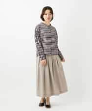 NHBGD23250 GIANNI LO GIUDICE(小さいサイズ)(メゾン ドゥ サンク) 塩縮ギンガムプリントブラウス ブルー×グリーン