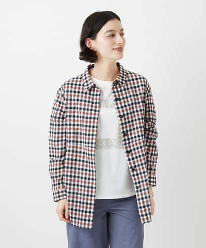 NHBGD24270 GIANNI LO GIUDICE(小さいサイズ) 塩縮ギンガムチェックチュニックブラウス