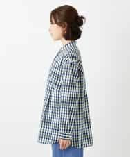 NHBGD24270 GIANNI LO GIUDICE(小さいサイズ)(メゾン ドゥ サンク) 塩縮ギンガムチェックチュニックブラウス ライトブルー