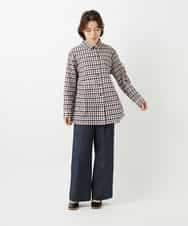 NHBGD24270 GIANNI LO GIUDICE(小さいサイズ)(メゾン ドゥ サンク) 塩縮ギンガムチェックチュニックブラウス ライトブルー