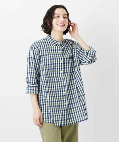 NHBGD24270 GIANNI LO GIUDICE(小さいサイズ) 塩縮ギンガムプリントチュニックブラウス