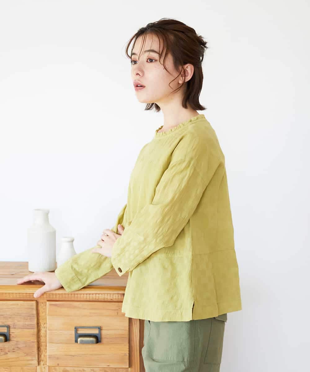 NHBGD31290 GIANNI LO GIUDICE(小さいサイズ)(メゾン ドゥ サンク) シャドーボイルドットブラウス イエロー