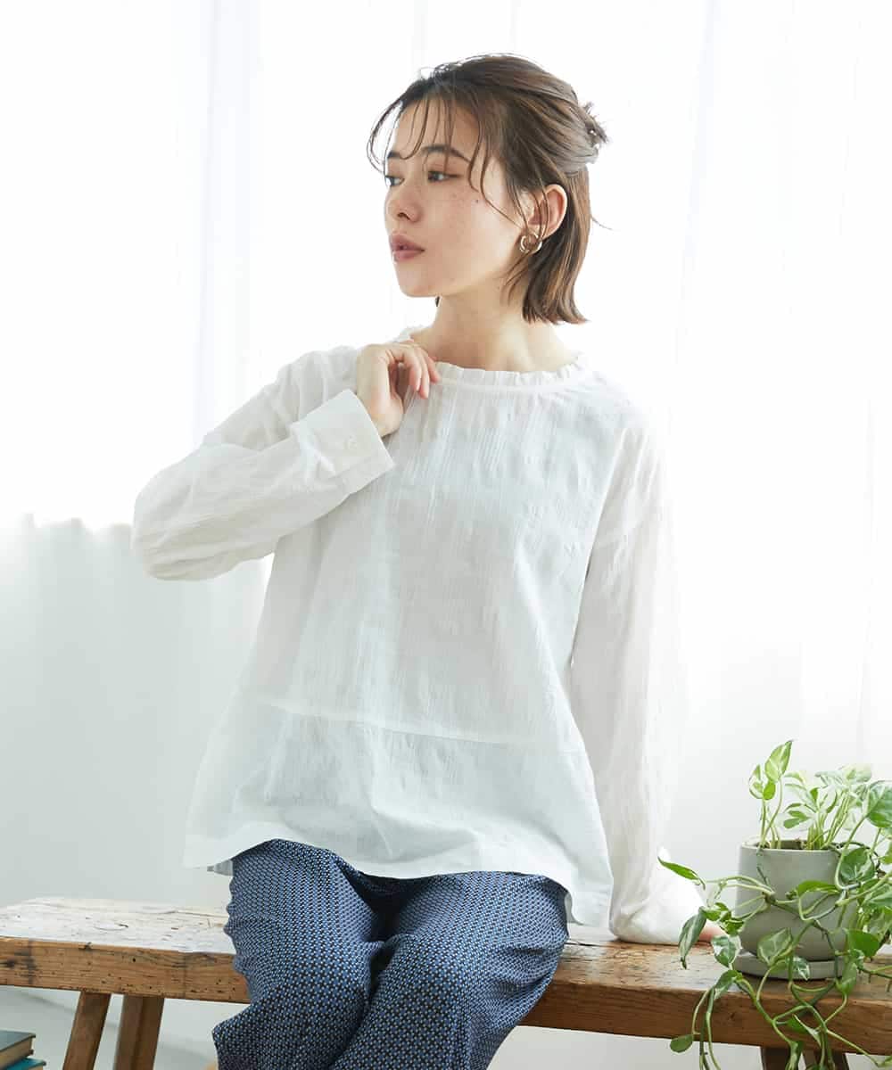 NHBGD31290 GIANNI LO GIUDICE(小さいサイズ)(メゾン ドゥ サンク) シャドーボイルドットブラウス イエロー