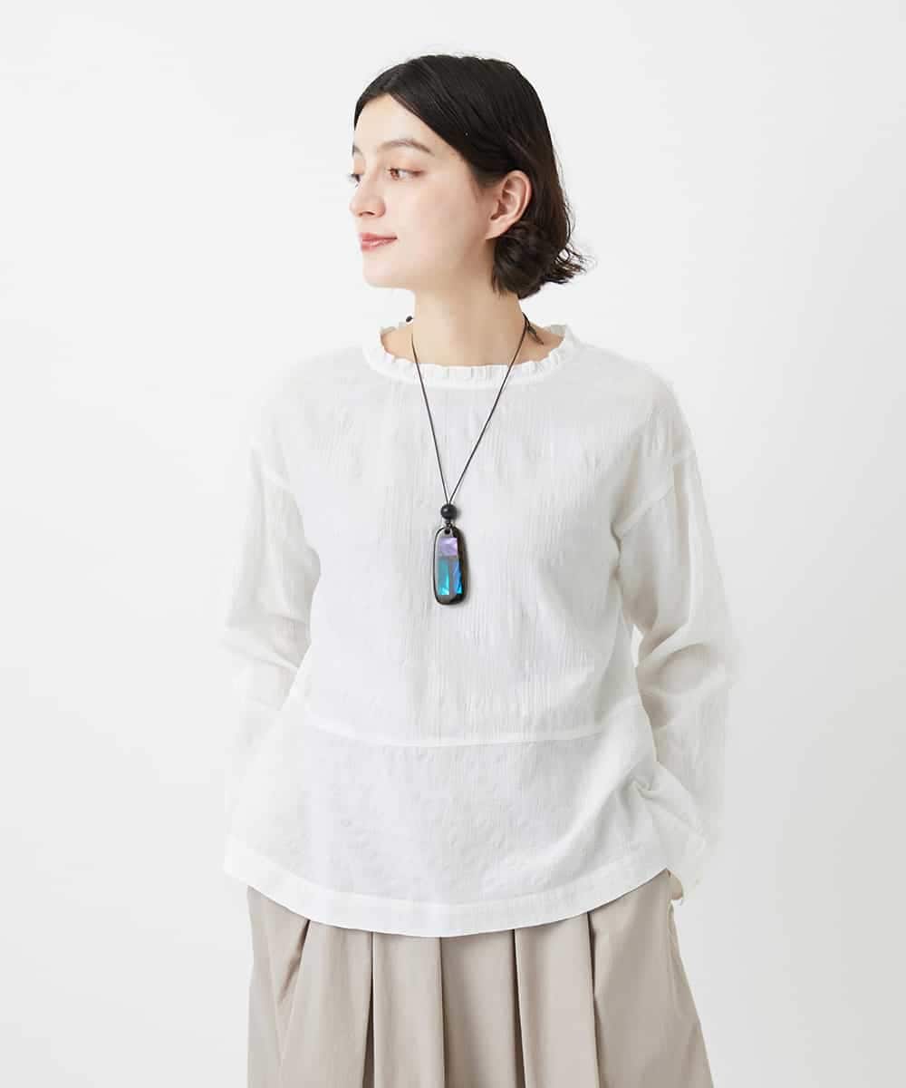 NHBGD31290 GIANNI LO GIUDICE(小さいサイズ)(メゾン ドゥ サンク) シャドーボイルドットブラウス イエロー