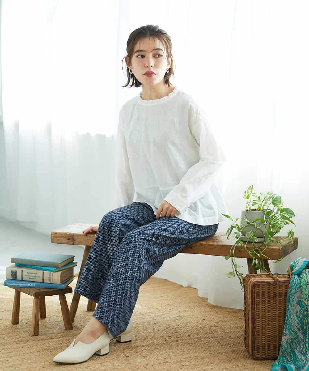 NHBGD31290 GIANNI LO GIUDICE(小さいサイズ)(メゾン ドゥ サンク) シャドーボイルドットブラウス イエロー