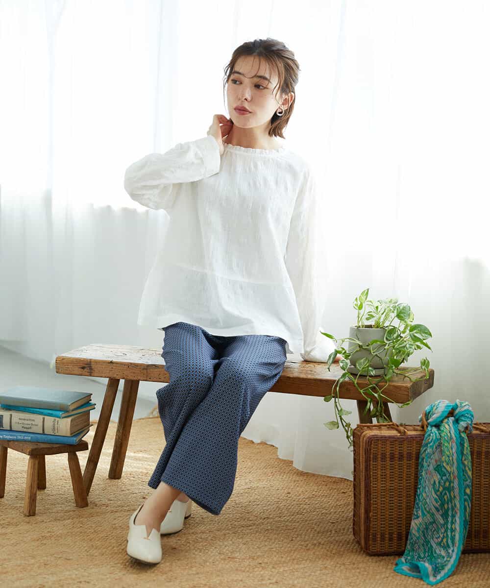 NHBGD31290 GIANNI LO GIUDICE(小さいサイズ)(メゾン ドゥ サンク) シャドーボイルドットブラウス イエロー