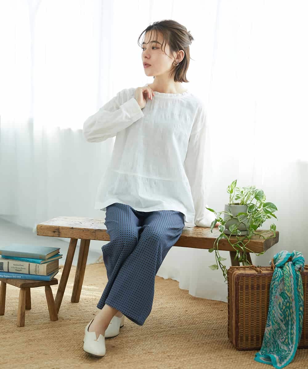 NHBGD31290 GIANNI LO GIUDICE(小さいサイズ)(メゾン ドゥ サンク) シャドーボイルドットブラウス イエロー