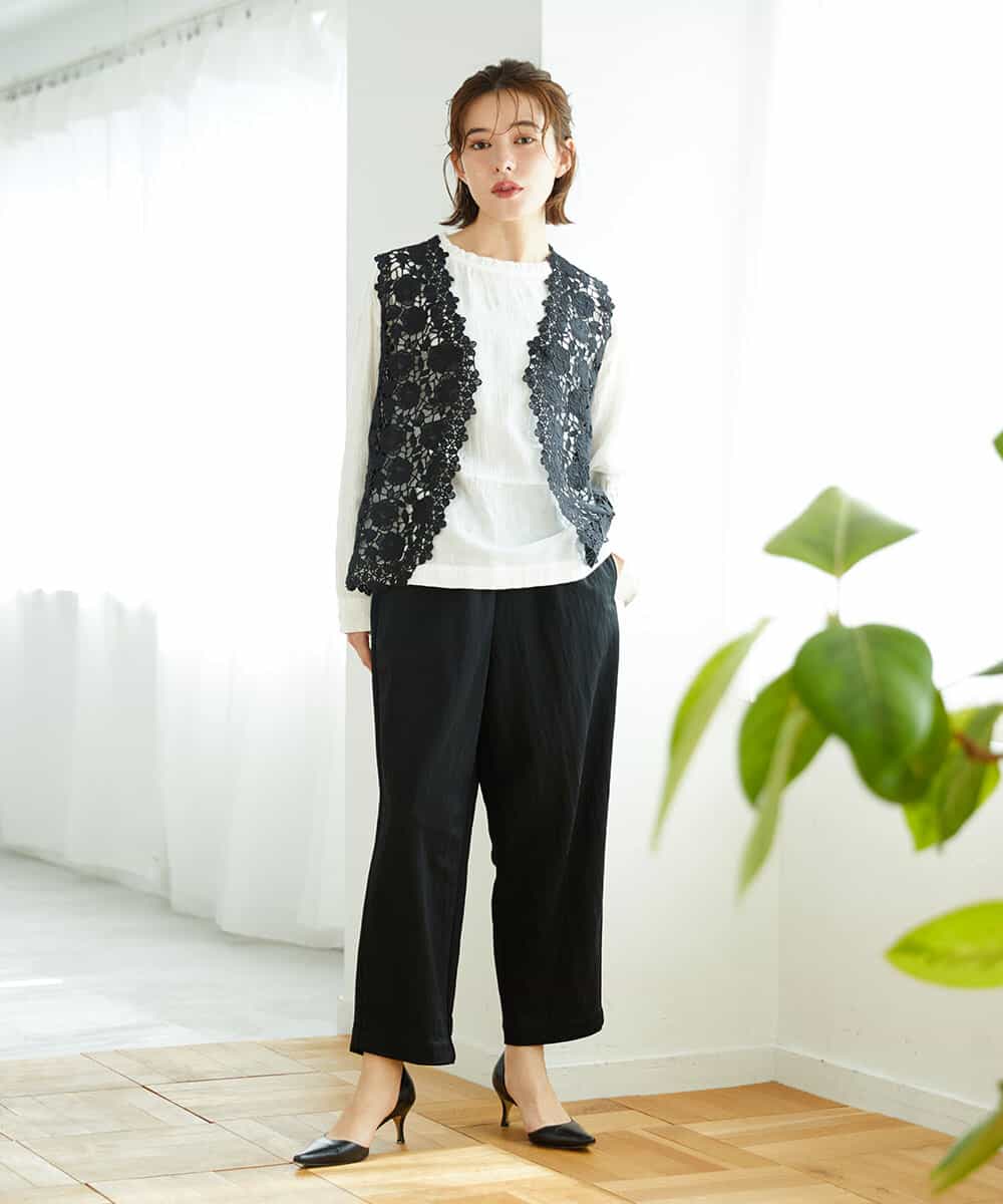 NHBGD31290 GIANNI LO GIUDICE(小さいサイズ)(メゾン ドゥ サンク) シャドーボイルドットブラウス イエロー