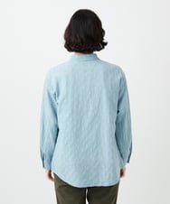 NHBGD32330 GIANNI LO GIUDICE(小さいサイズ)(メゾン ドゥ サンク) シャドーボイルドット前開きブラウス ライトブルー