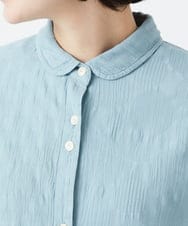 NHBGD32330 GIANNI LO GIUDICE(小さいサイズ)(メゾン ドゥ サンク) シャドーボイルドット前開きブラウス ライトブルー