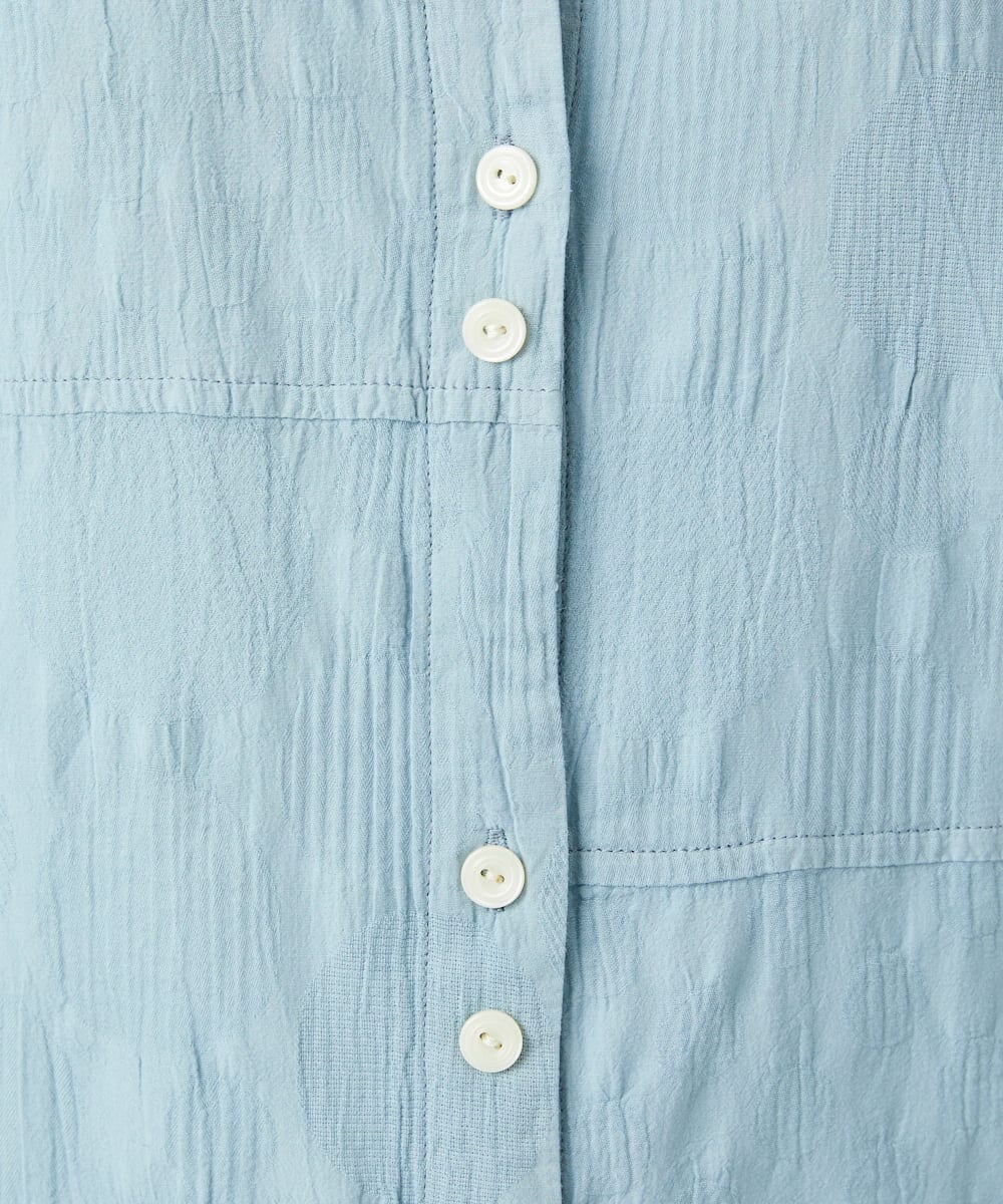 NHBGD32330 GIANNI LO GIUDICE(小さいサイズ)(メゾン ドゥ サンク) シャドーボイルドット前開きブラウス ライトブルー
