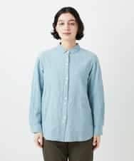 NHBGD32330 GIANNI LO GIUDICE(小さいサイズ)(メゾン ドゥ サンク) シャドーボイルドット前開きブラウス ライトブルー