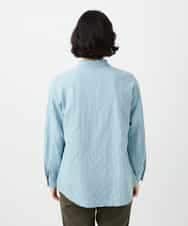 NHBGD32330 GIANNI LO GIUDICE(小さいサイズ)(メゾン ドゥ サンク) シャドーボイルドット前開きブラウス ライトブルー