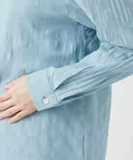 NHBGD32330 GIANNI LO GIUDICE(小さいサイズ)(メゾン ドゥ サンク) シャドーボイルドット前開きブラウス ライトブルー