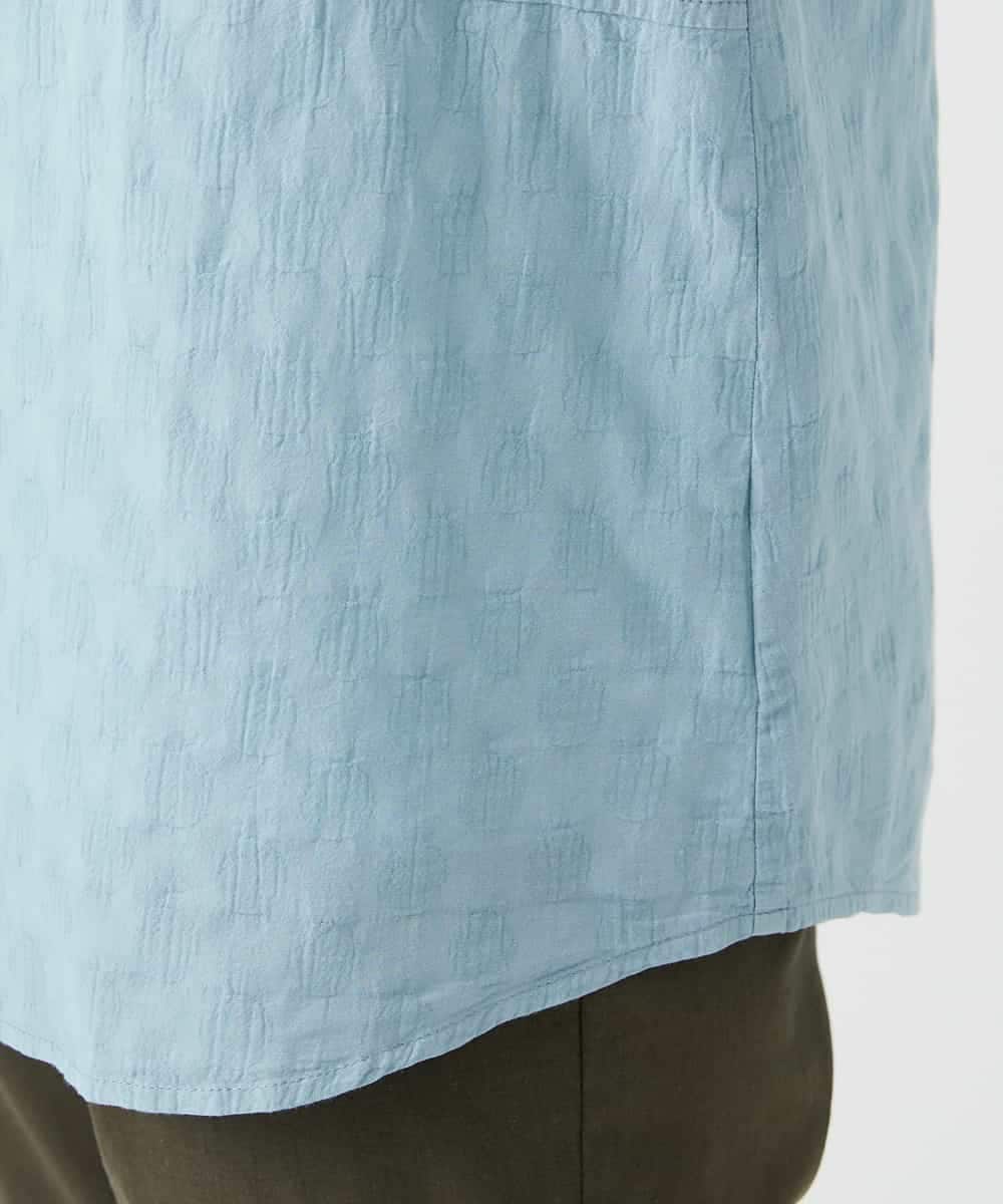 NHBGD32330 GIANNI LO GIUDICE(小さいサイズ)(メゾン ドゥ サンク) シャドーボイルドット前開きブラウス ライトブルー