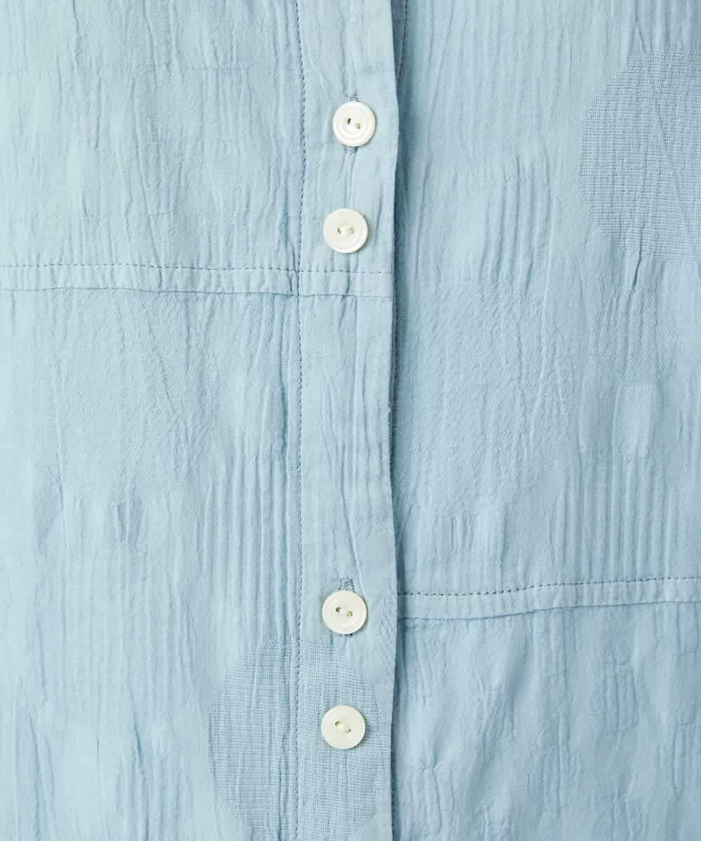 NHBGD32330 GIANNI LO GIUDICE(小さいサイズ)(メゾン ドゥ サンク) シャドーボイルドット前開きブラウス ライトブルー