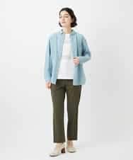 NHBGD32330 GIANNI LO GIUDICE(小さいサイズ)(メゾン ドゥ サンク) シャドーボイルドット前開きブラウス ライトブルー