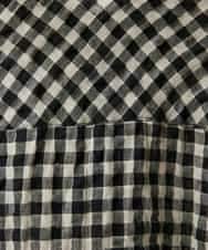 NHBGE42250 GIANNI LO GIUDICE(小さいサイズ)(メゾン ドゥ サンク) リネンコットンギンガムチェックブラウス ブラウン系