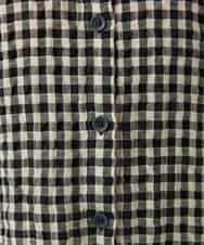NHBGE42250 GIANNI LO GIUDICE(小さいサイズ)(メゾン ドゥ サンク) [セットアップ対応]リネンコットンギンガムチェックブラウス ブラウン系