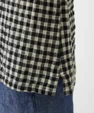 NHBGE43230 GIANNI LO GIUDICE(小さいサイズ)(メゾン ドゥ サンク) リネンコットンギンガムチェックブラウス ブラウン系