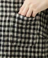 NHBGE43230 GIANNI LO GIUDICE(小さいサイズ)(メゾン ドゥ サンク) リネンコットンギンガムチェックブラウス ブラウン系