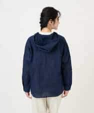 NHBGE46270 GIANNI LO GIUDICE(小さいサイズ)(メゾン ドゥ サンク) 塩縮ダイヤ柄フード襟ブラウス ネイビー