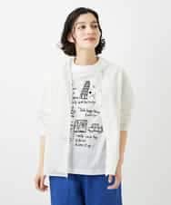 NHBGE46270 GIANNI LO GIUDICE(小さいサイズ)(メゾン ドゥ サンク) 塩縮ダイヤ柄フード襟ブラウス ホワイト