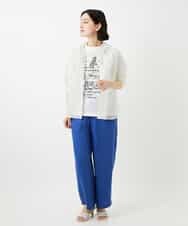 NHBGE46270 GIANNI LO GIUDICE(小さいサイズ)(メゾン ドゥ サンク) 塩縮ダイヤ柄フード襟ブラウス ホワイト