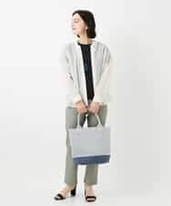 NHBGE46270 GIANNI LO GIUDICE(小さいサイズ)(メゾン ドゥ サンク) 塩縮ダイヤ柄フード襟ブラウス ホワイト