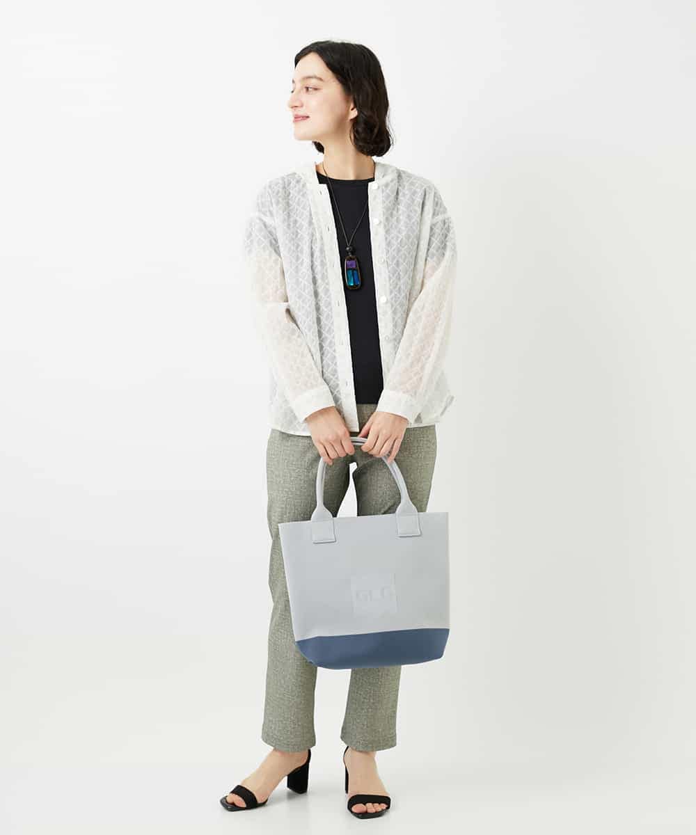 NHBGE46270 GIANNI LO GIUDICE(小さいサイズ)(メゾン ドゥ サンク) 塩縮ダイヤ柄フード襟ブラウス ホワイト