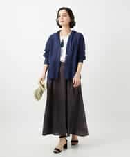 NHBGE46270 GIANNI LO GIUDICE(小さいサイズ)(メゾン ドゥ サンク) 塩縮ダイヤ柄フード襟ブラウス ホワイト