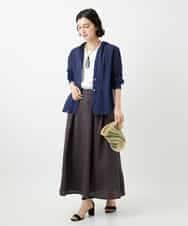 NHBGE46270 GIANNI LO GIUDICE(小さいサイズ)(メゾン ドゥ サンク) 塩縮ダイヤ柄フード襟ブラウス ホワイト