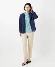 NHBGE46270 GIANNI LO GIUDICE(小さいサイズ)(メゾン ドゥ サンク) 塩縮ダイヤ柄フード襟ブラウス ホワイト