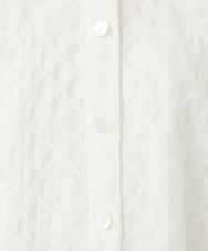 NHBGE46270 GIANNI LO GIUDICE(小さいサイズ)(メゾン ドゥ サンク) 塩縮ダイヤ柄フード襟ブラウス ホワイト