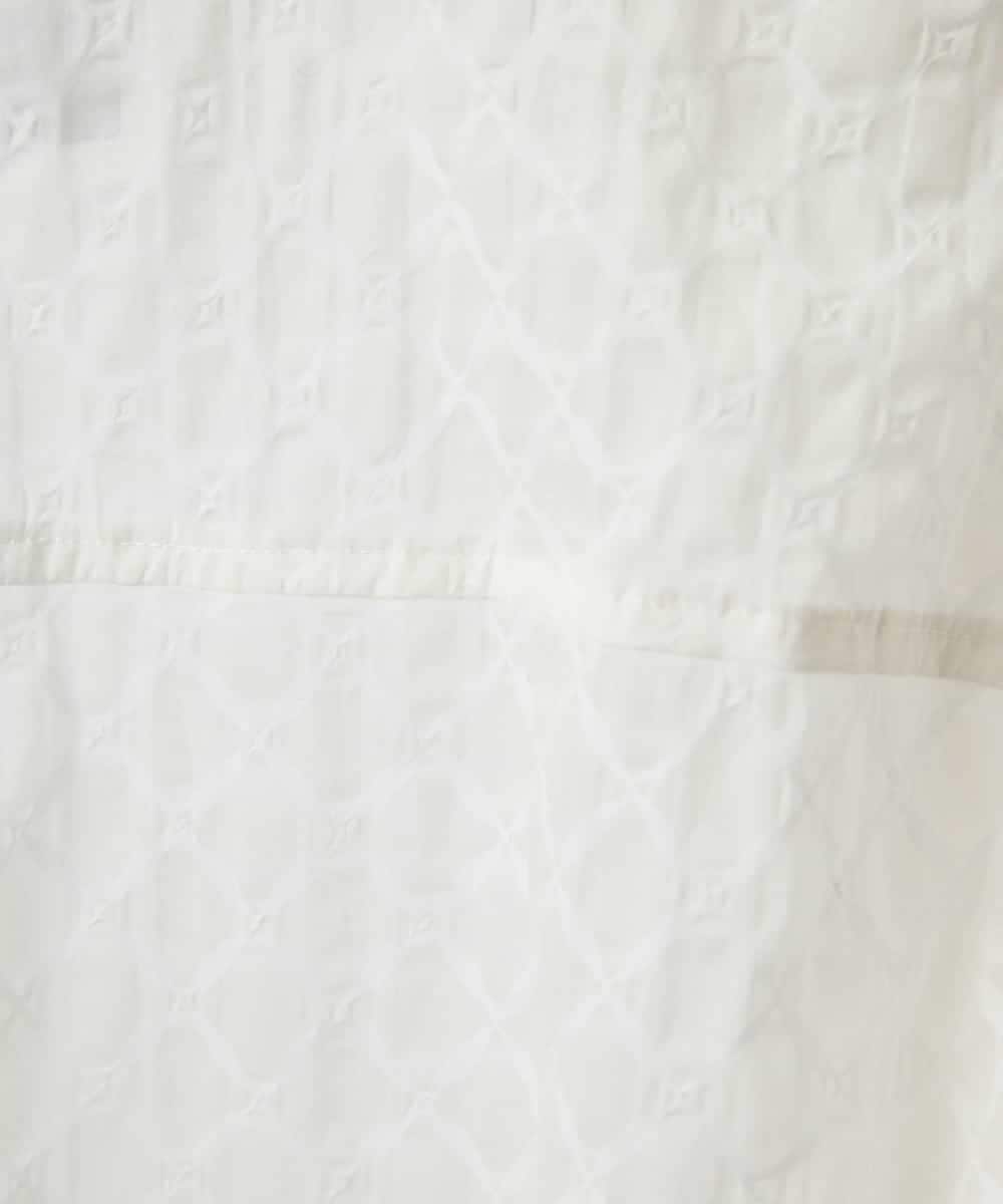 NHBGE46270 GIANNI LO GIUDICE(小さいサイズ)(メゾン ドゥ サンク) 塩縮ダイヤ柄フード襟ブラウス ホワイト