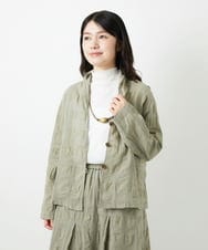 NHBGE53360 GIANNI LO GIUDICE(小さいサイズ)(メゾン ドゥ サンク) [セットアップ対応]シャドーチェックブラウス グリーン