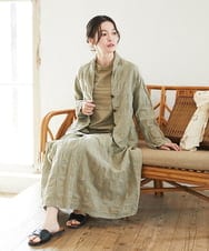 NHBGE53360 GIANNI LO GIUDICE(小さいサイズ)(メゾン ドゥ サンク) [セットアップ対応]シャドーチェックブラウス グリーン