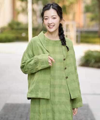 NHBGE53360 GIANNI LO GIUDICE(小さいサイズ) [セットアップ対応]シャドーチェックブラウス