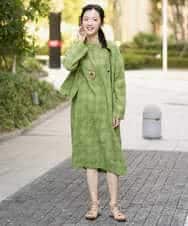 NHBGE53360 GIANNI LO GIUDICE(小さいサイズ)(メゾン ドゥ サンク) [セットアップ対応]シャドーチェックブラウス グリーン