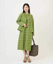 NHBGE53360 GIANNI LO GIUDICE(小さいサイズ)(メゾン ドゥ サンク) [セットアップ対応]シャドーチェックブラウス グリーン