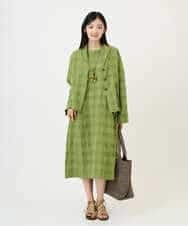 NHBGE53360 GIANNI LO GIUDICE(小さいサイズ)(メゾン ドゥ サンク) [セットアップ対応]シャドーチェックブラウス グリーン