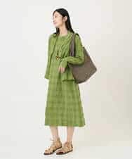 NHBGE53360 GIANNI LO GIUDICE(小さいサイズ)(メゾン ドゥ サンク) [セットアップ対応]シャドーチェックブラウス グリーン