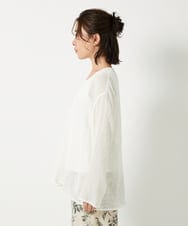 NHBGE54270 GIANNI LO GIUDICE(小さいサイズ)(メゾン ドゥ サンク) リネンからみ織りブラウス ブラウン
