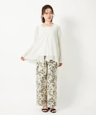 NHBGE54270 GIANNI LO GIUDICE(小さいサイズ)(メゾン ドゥ サンク) リネンからみ織りブラウス ブラウン