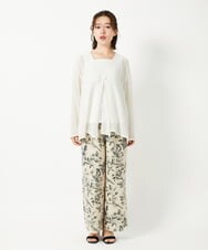 NHBGE54270 GIANNI LO GIUDICE(小さいサイズ)(メゾン ドゥ サンク) リネンからみ織りブラウス ブラウン