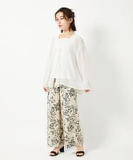 NHBGE54270 GIANNI LO GIUDICE(小さいサイズ)(メゾン ドゥ サンク) リネンからみ織りブラウス ブラウン